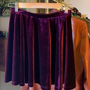 Foreign exchange red velvet skater skirt